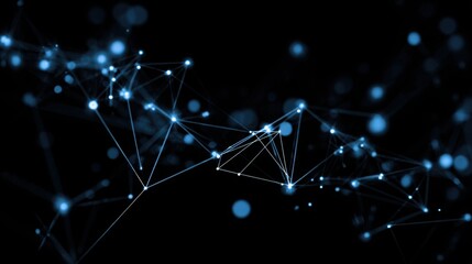 node. Abstract digital network concept with glowing nodes and connections, representing futuristic technology. product launch decks.