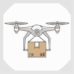 Drone Delivering Package A Vector Flag Illustration for Modern Shipping Needs