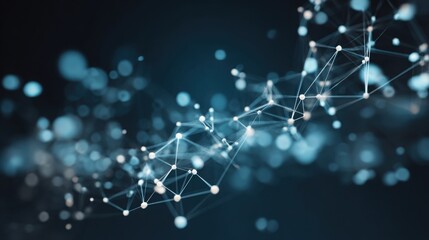 node. Abstract digital network concept with glowing nodes and connections, representing futuristic technology. product launch decks.