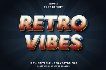 Vibrant Retro Vibes 3D Text Effect Editable with Gradient Colors.