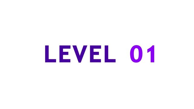 text level 1 animation Congrats. You Climbed to a Higher Level 4k on white background