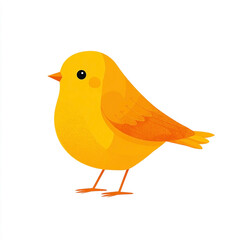 Animated yellow bird illustration with simplistic design for creative projects