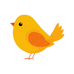 Adorable cartoon yellow bird vector illustration for children's content and education