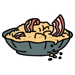 traditional brazilian farofa bacon and breadcrumbs