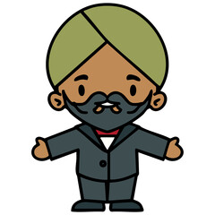 indian man with turban and modern suit
