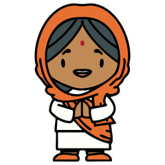 happy indian woman with hands together