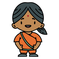 happy indian woman wearing sash