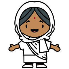 indian woman in traditional clothing with open arms