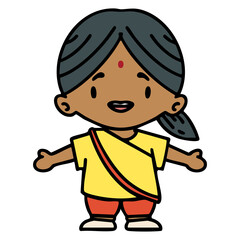 happy indian woman with open arms