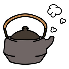 a steaming hot teapot of japanese tea