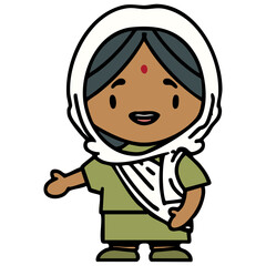 indian woman showing the way