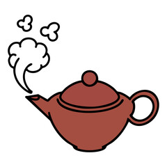 a steaming hot teapot of japanese tea