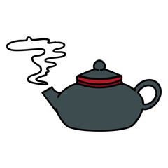 a japanese tea pot freshly brewed