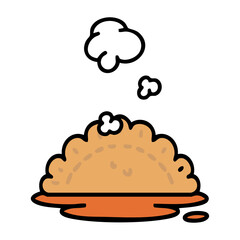 steaming hot  japanese pastry food snack