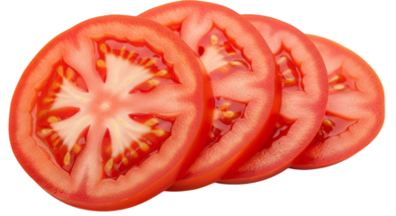 Juicy Sliced Tomatoes Closeup