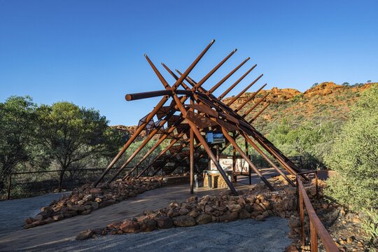 Information hut at Kings Canyon, Watarrka National Park, Northern Territory, Australia