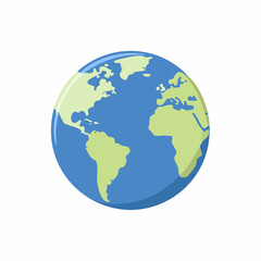 Fototapeta premium Earth globe illustration showcasing continents and oceans in light blue and green.