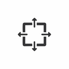 Obraz premium Expand arrows icon for fullscreen mode resize and scale symbol