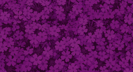 Dense array of stylized flowers in shades of purple