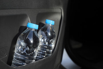 The water bottle in the car