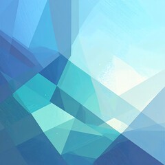 Abstract geometric pattern of overlapping translucent triangles in shades of blue