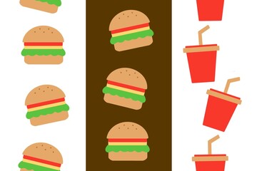 fast food pattern background posters minimalist design