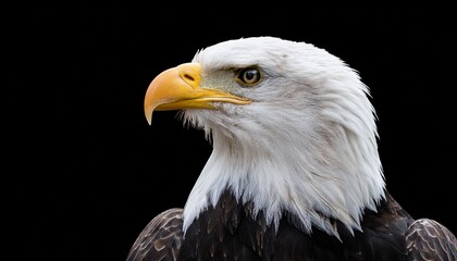 Bald Eagle Portrait On Black Background