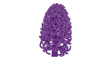 Fototapeta premium Digitally drawn hyacinth with clustered purple blossoms