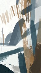 Abstract landscape painting in muted tones