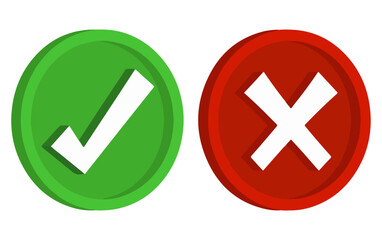 Check and Cross Icon Set – Approval, Rejection, and Decision Symbols for UI Feedback, Education, and App Design