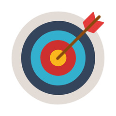 "Bullseye Target Icon &ndash; Concentric Rings with Arrow in Center for Accuracy, Achievement, and Goal-Oriented Design Projects"