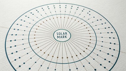 Minimalistic Solar Mark Design with Geometric Circle and Rays
