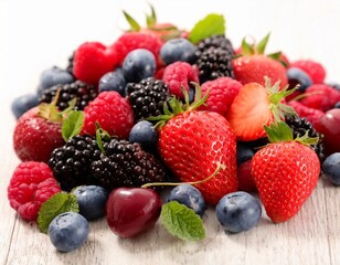 Obraz premium colorful mix of fresh berries