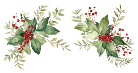 PNG Christmas laurel pattern plant