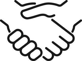Obraz premium Vector art of simple line art icon of a handshake
