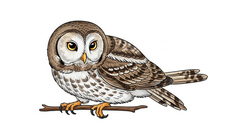 owl on white background
