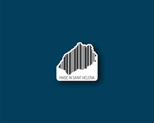 Obraz premium “Made in Saint Helena” barcode-stamp silhouette — ideal for local products, souvenirs and packaging. High-res vector for stock and print projects.