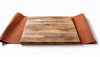 Board And Napkin Isolated On White
