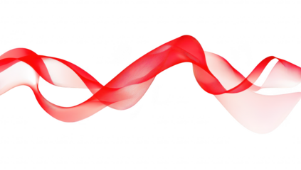 Abstract red waves gracefully flowing across a white background. creating a sense of movement and elegance. ideal for use in design projects. backgrounds. or artistic presentations