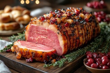 Raw meat on cutting board.