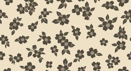 Repeated flower pattern on pale background