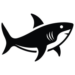 shark vector icon on white background