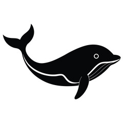 whale vector icon on white background