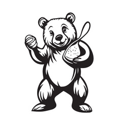 cartoon vector illustration of a honey bear