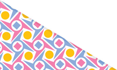 Abstract shapes geometric motif basic linear pattern continuous background. Template geometrical style fabric design. Colorful shuriken repeat seamless pattern design. seamless pattern. Copy space.