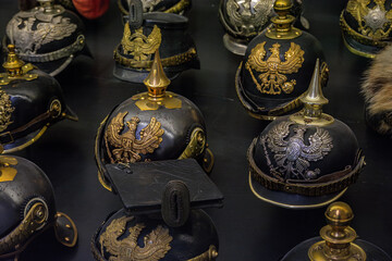 Casques &agrave; pointe prussiens au fort de la Pompelle