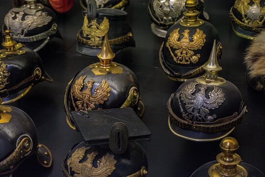 Casques &agrave; pointe prussiens au fort de la Pompelle