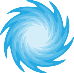 Abstract swirling water vortex icon. Fluid motion and swirling elements isolated on transparent background. Dynamic spinning water design. Water cyclone and tornado vector illustration.