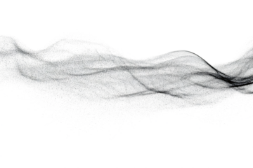 Abstract ethereal wispy smoke or cloud formation flowing organically isolated on transparent background