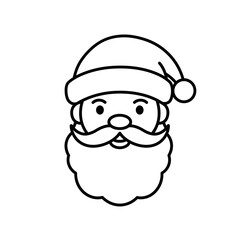 Cute Santa Claus Vector Illustration with Black Outline Simple Design Holiday Season Christmas Design
